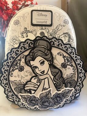 NWT Loungefly Disney Beauty & the Beast Belle Sketch Exclusive Mini Backpack
